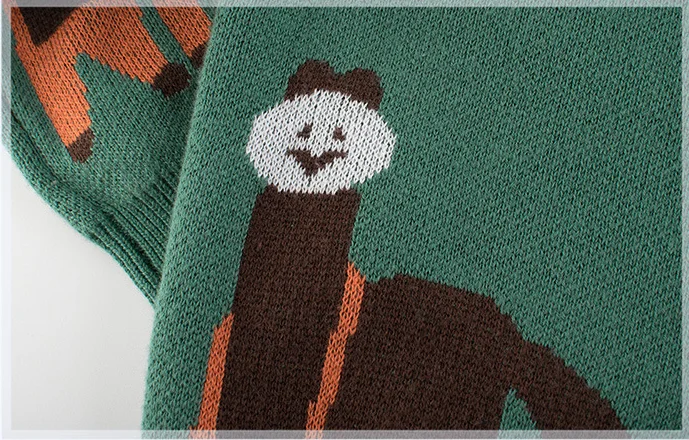 Custom Baby Knitted Clothes Autumn Winter Alpaca Pattern Kids Boys Girls Winter Knitted Cardigan