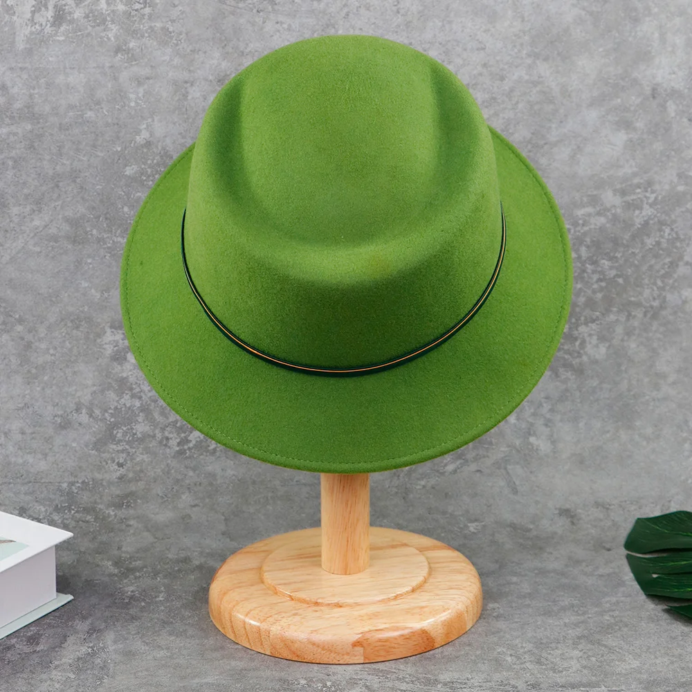 LiHua High Quality Customized Women Wholesale Ladies Hats Green Wool Felt Fashion Hat