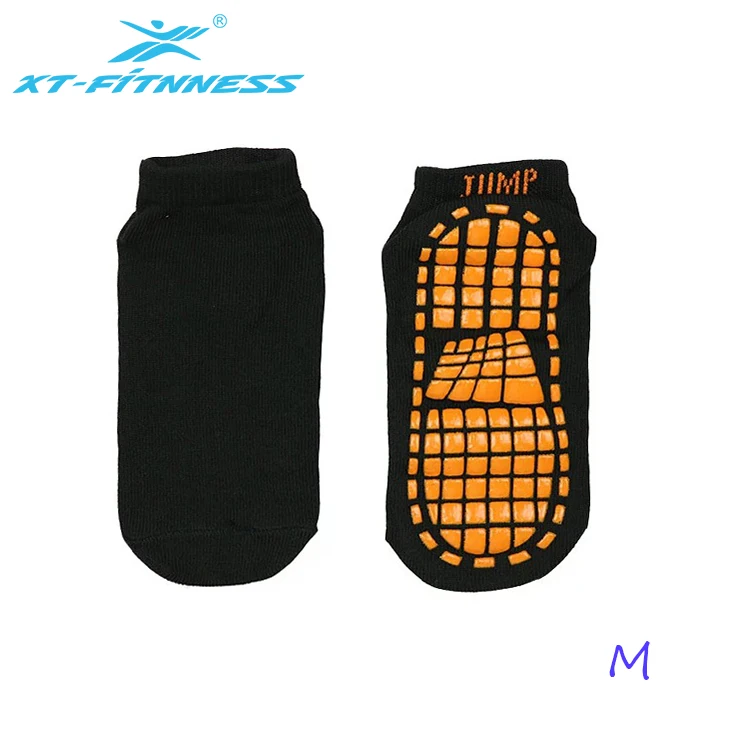 Wholesale custom logo cotton polyester anti ankle slip  grip socks trampoline