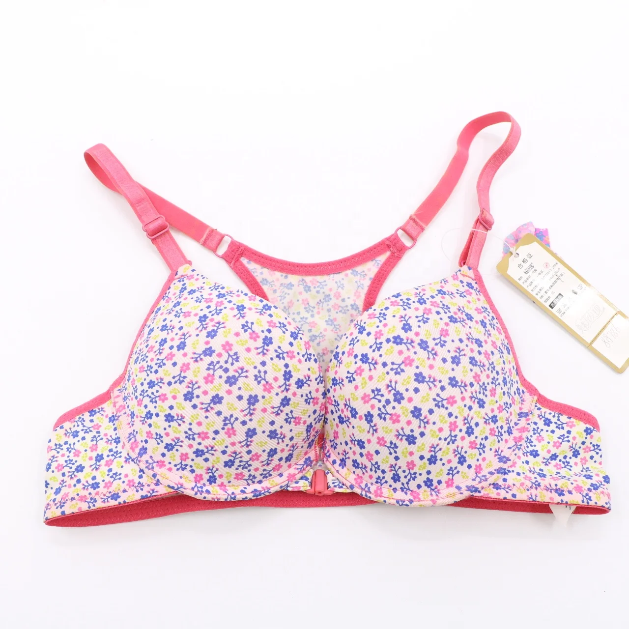 Binfen custom floral printed heavy push up front closure women underwear bra