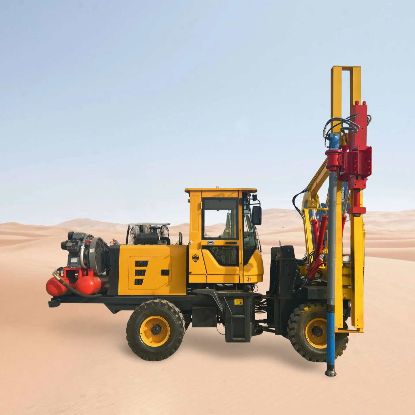 Guardrail Pile Driver Wheeled Highway Guardrail Drilling Machine vibro machine piling machine price