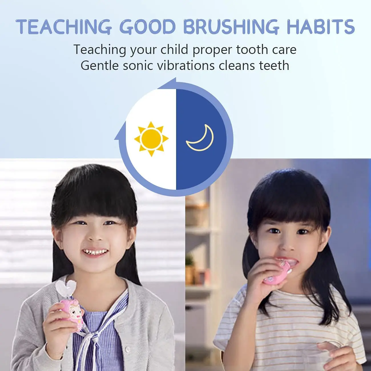 Comprehensive protection lovely children ushaped toothbrush ipx7 nano Portable  kids u-shaped toothbrush