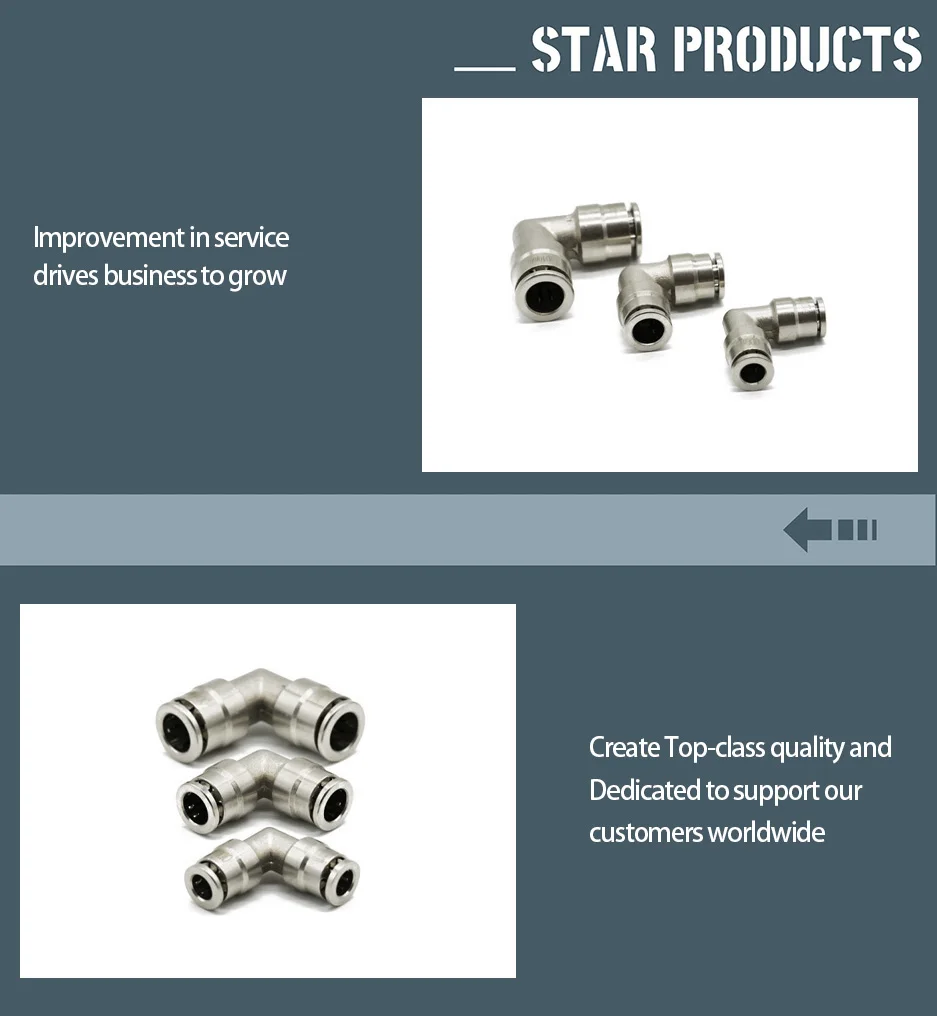 Angricht MPUL brass elbow pneumatic pushing in pipe fittings connector