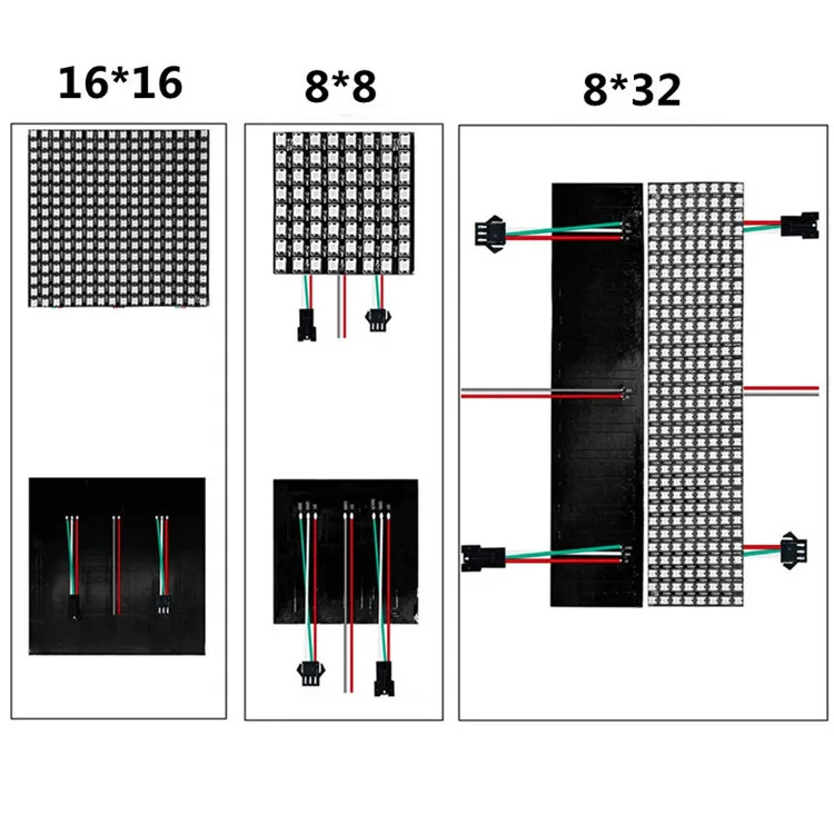 16*16 пикселей светодиодный гибкий матричный экран ws2812b rgb 16x16 матричная панель