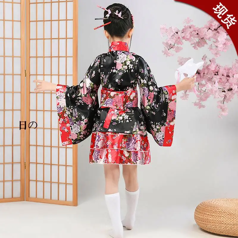 Girls Anime Cosplay Costume Kids Japanese Lolita Kimono Dress