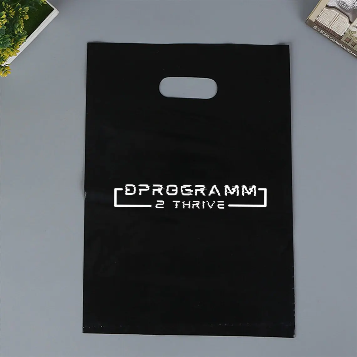 Personalized Brand Name Shopping Bag Custom Logo Printed Boutique thank you Clothing Packing Die Cut Handle Plastic Bags