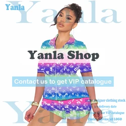 2023 Designer Print Satin Silk Pajamas Sets Nightwear For Women Luxury 2 Pieces Long Sleeve Pyjamas Short Set