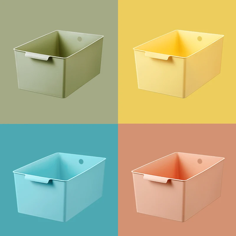 
Home used Desktop Kitchen Snack Toy Storage Basket Food Fruit Container Cosmetic Organizer no lid plastic storage box 