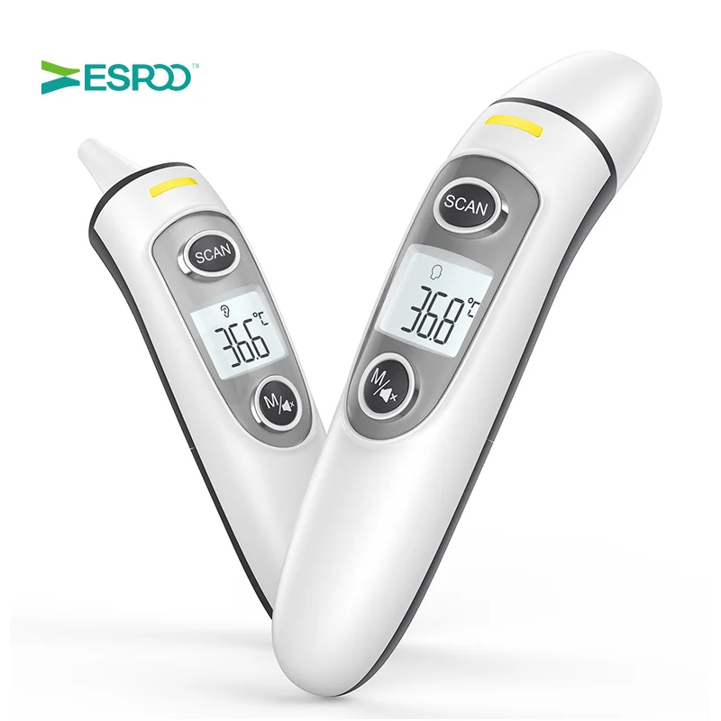 Thermometer Inframerah Bayi, Thermometer IR 510K Digital untuk Telinga dan Dahi