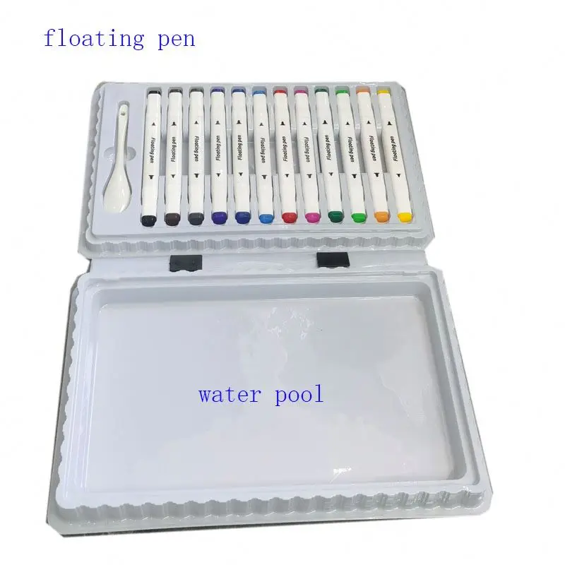 luoshan drawing Multiple colors  safe coloring painting floating marker set magnetic water floating pen