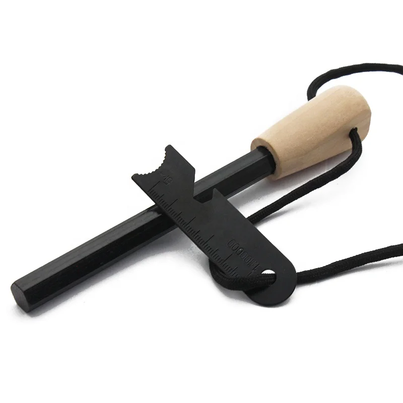 5 дюймов на открытом воздухе Выживание огниво шестиугольник поджигатель деревянной ручкой прут из ферроцерия для выживания