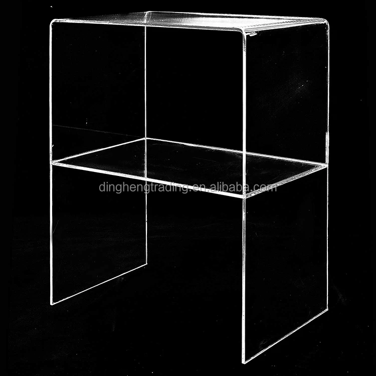 Custom Modern 2 Tiered Clear Acrylic Bed Side Table Living Room Furniture