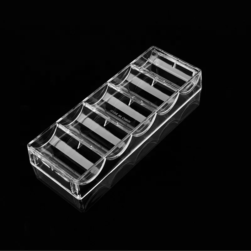 Factory Price Clear Acrylic Poker Chip Tray Casino Chips Holder Rack Holds 100 Chips 40mm