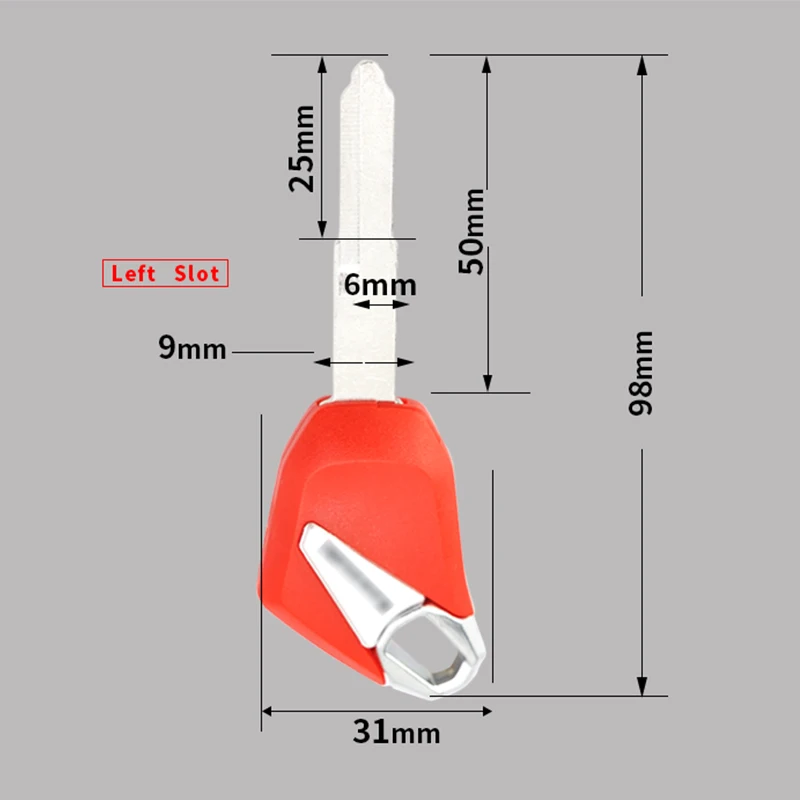 Blue Replace left Side Slot Uncut Blade Motorcycle Key Blank for KAWASAKI Z-1000 Z 1000 Z1000 2014 2015