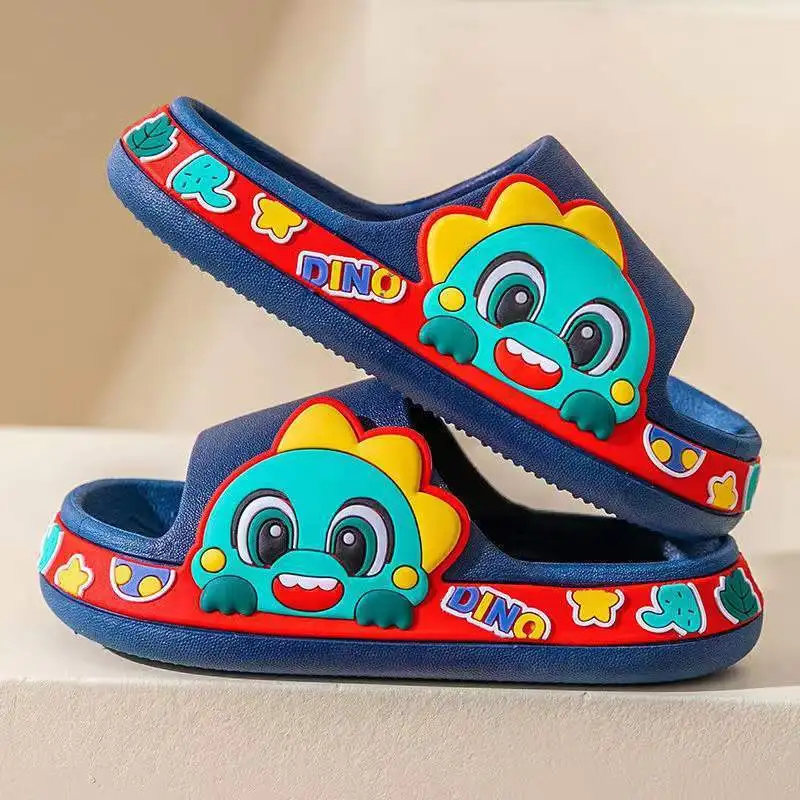 Unisex Summer Slides Sandals with Wrapped Head Indoor Soft Bottom Non-Slip Cartoons for Boys Girls and Babies
