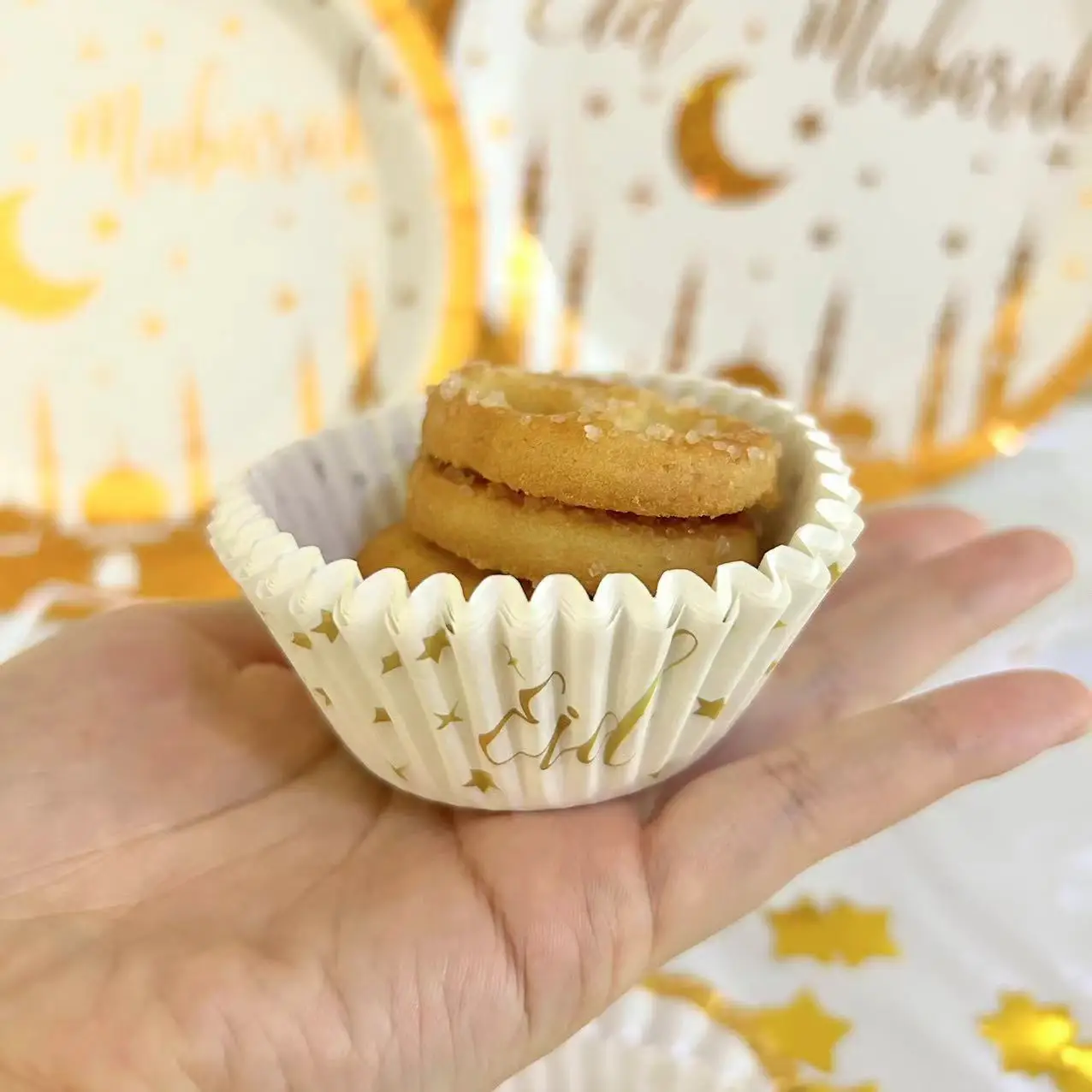 Eid Party Decor Cupcake Liner Baking Cup Patisserie Wrapper Eid Mubarak Muffin Cupcake Paper Cases