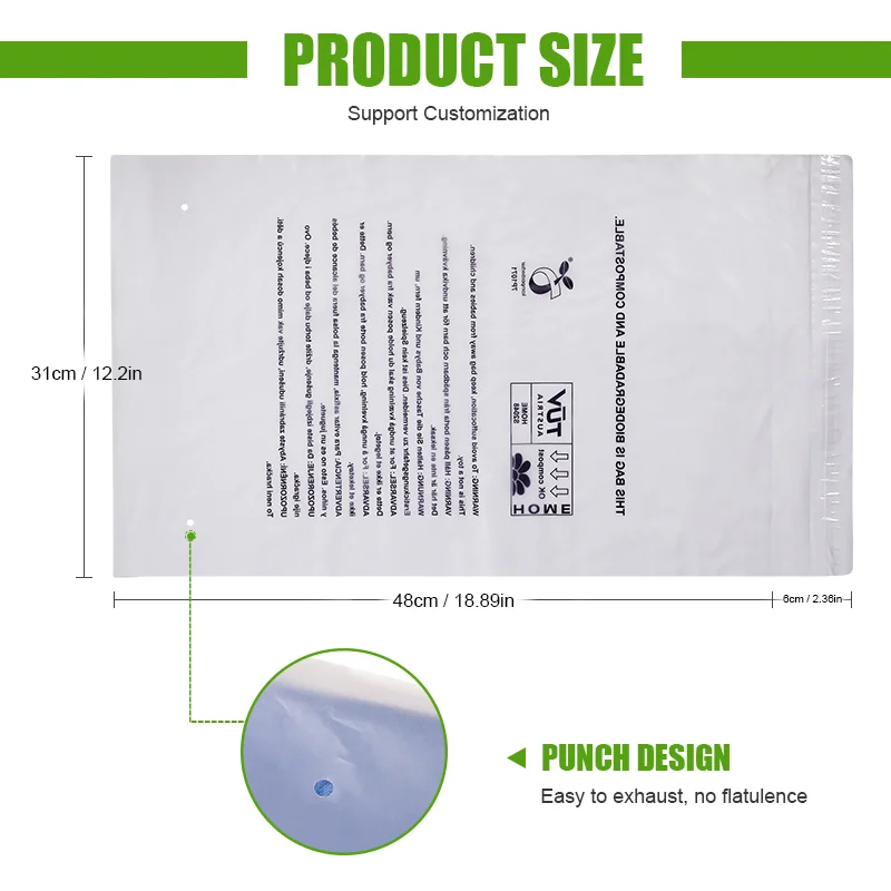  Wholesale Custom logo Transparent Pla selfb adhesive Compostable Clothing Bag Biodegradable Garment Packaging