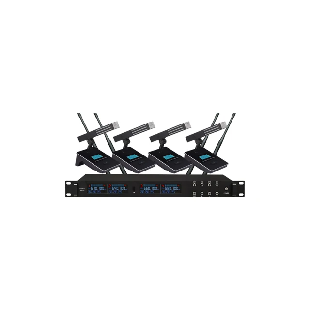 H8604 professional One to four wireless conference microphone square pole metal seat