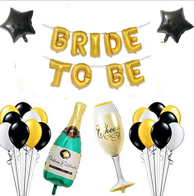 2021 Hotsale Bridal Shower Bachelorette Party Decor with Bride to be sash Veil Confetti balloon kit