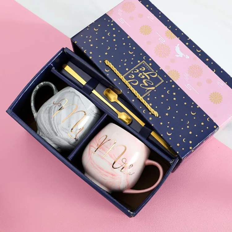 Mug business gift box Ceramic coffee cup with colorful gift box Business premium gift creative souvenir Simple