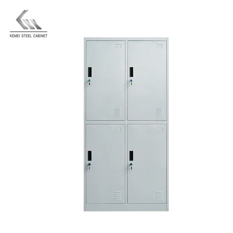 Four 4 Door School Gym Steel Assembled Design Clothes Metal Wardrobe Locker Staff Lockers Steel Wardrobe Locker Storage Cabinet