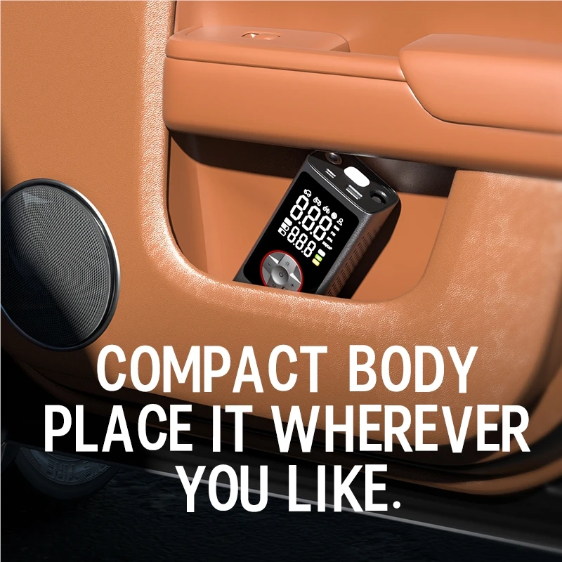 New outdoor mini multi-function with memory dual screen digital display rapid air pump automotive air compressor