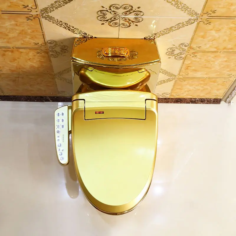 Automatic sensor flush gold plated smart bidet one piece toilet