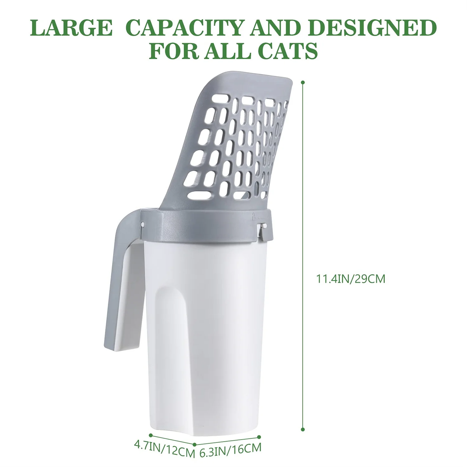 portable plastic sand waste container integrated shovel bin cat litter scoop with bag