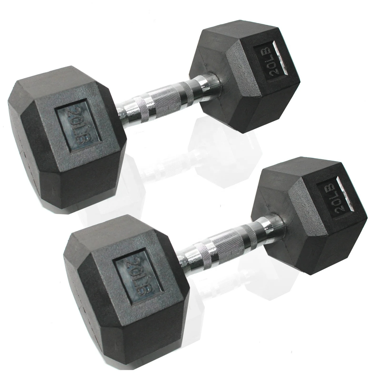 High Quality Cheap Ready To Ship Hot Life 10KG Rubber Gym Training Weight Lifting Hex Rubber Coat Dumbbells Set On Cheap Price