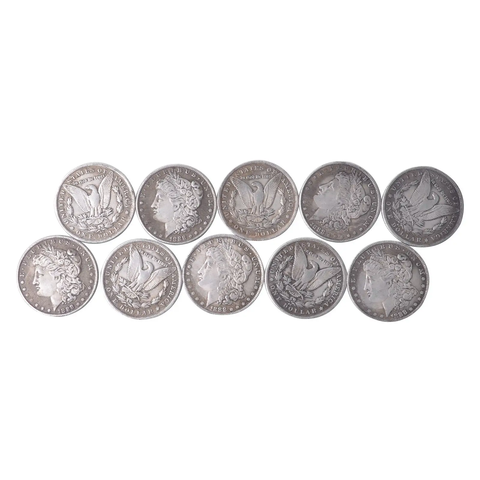 
1888 Steel Morgan Dollar (3.8cm) Magic Trick Coins Magic Accessories Commemorative Collectibles Coins 