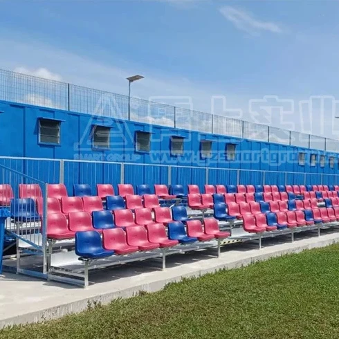 4 Rows 29.5 meters Football Stadium Bleachers With Plastic Stadium Chair