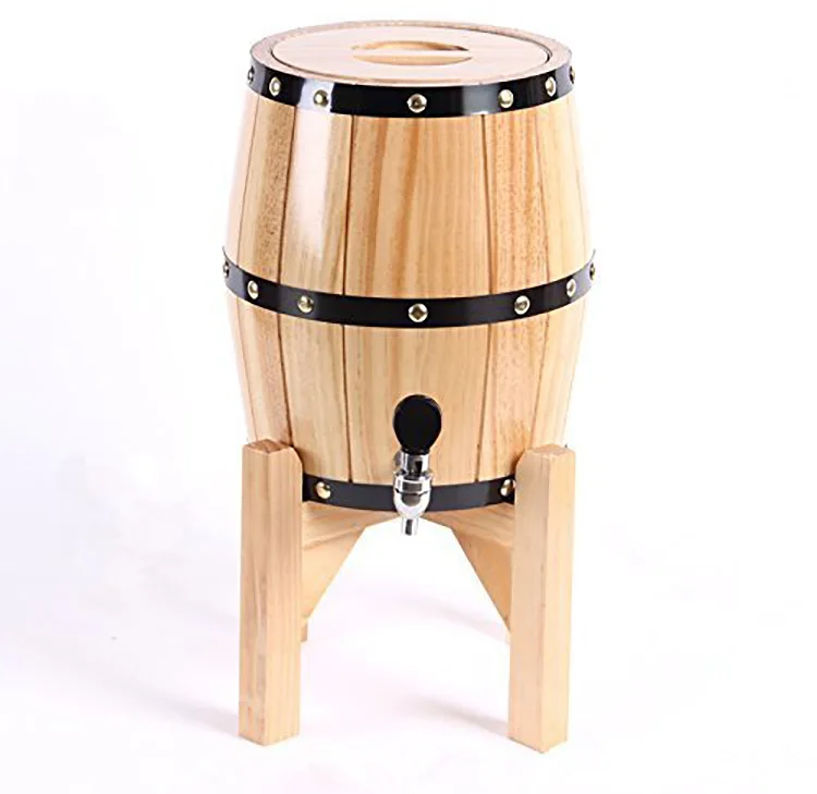 High Quality Wooden Barrel Wine Bucket Wine Barrel Large Natural