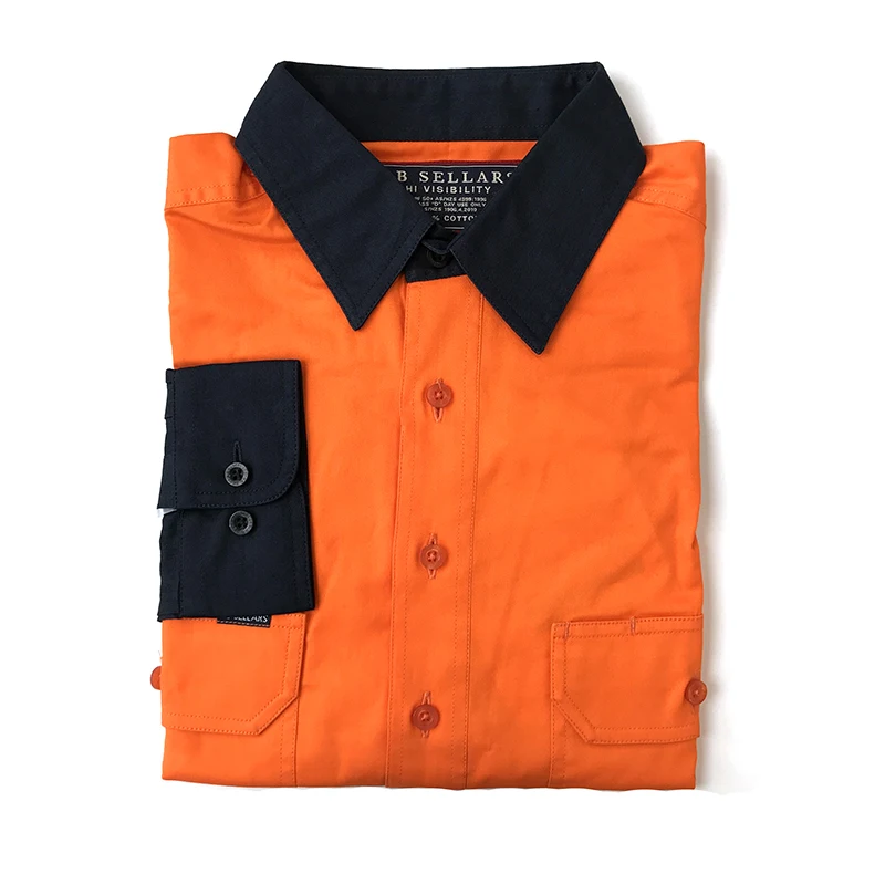 Quality workwear Australia country work cotton half button shirts long sleeve shirts with pockets