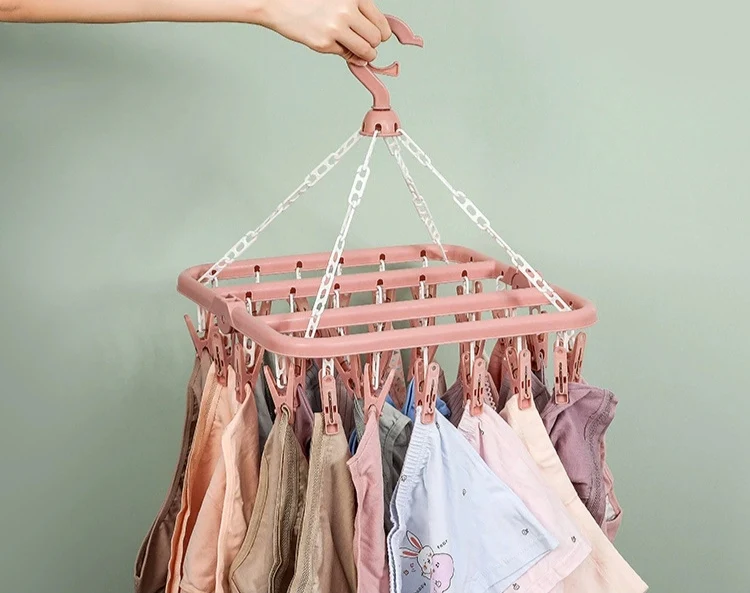 FS201 Clothes Hanger Plastic Storage Rack Wardrobe Neatening Clothing Organizer Coat Hook Clothespin Party Home Decoration