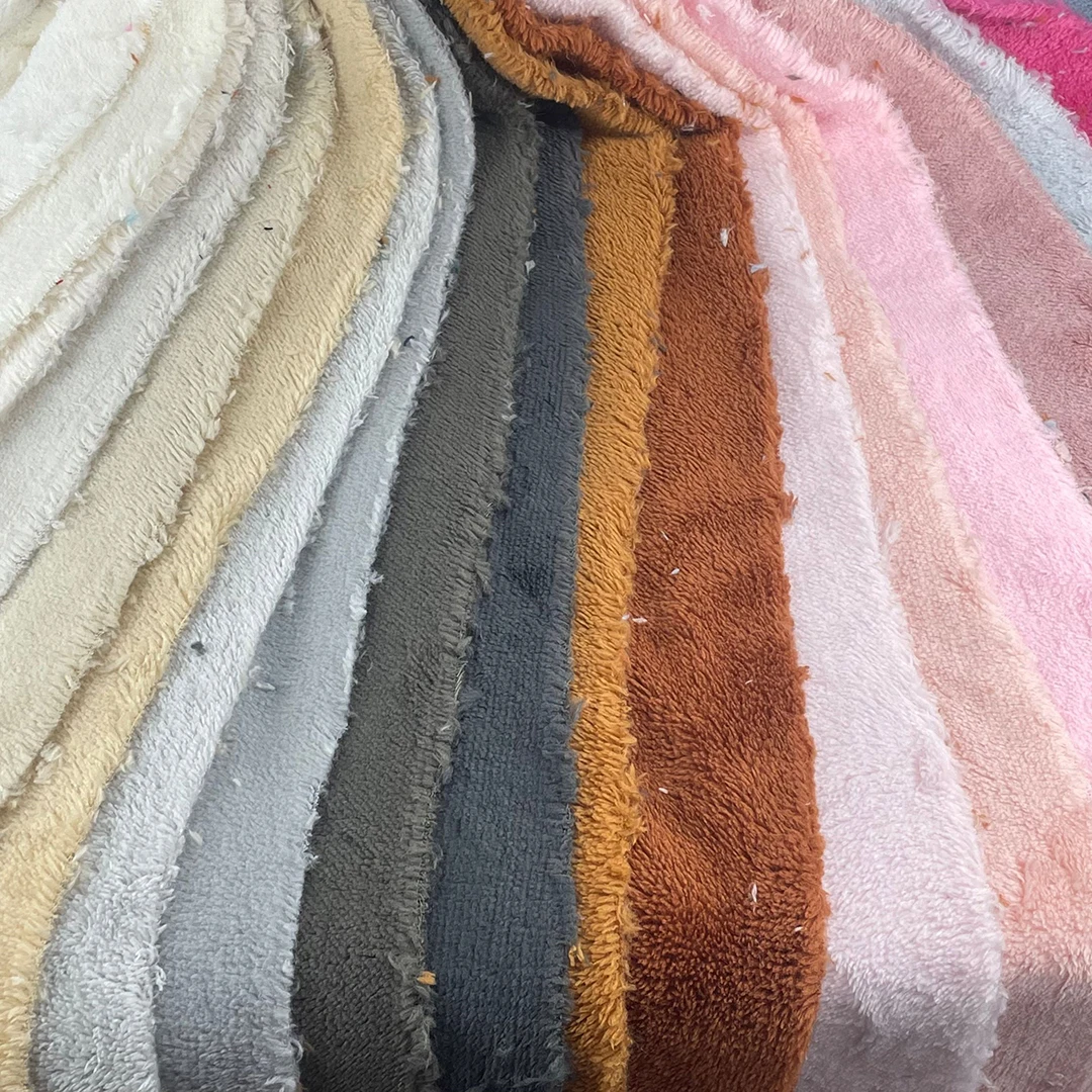 brownish yellow Affordable 350gsm Double Sided 100% Polyester Composition Smooth Plush MINKY Clothing Suit Fabric