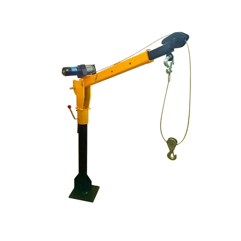 light duty electric pickup truck crane with electric cable winch