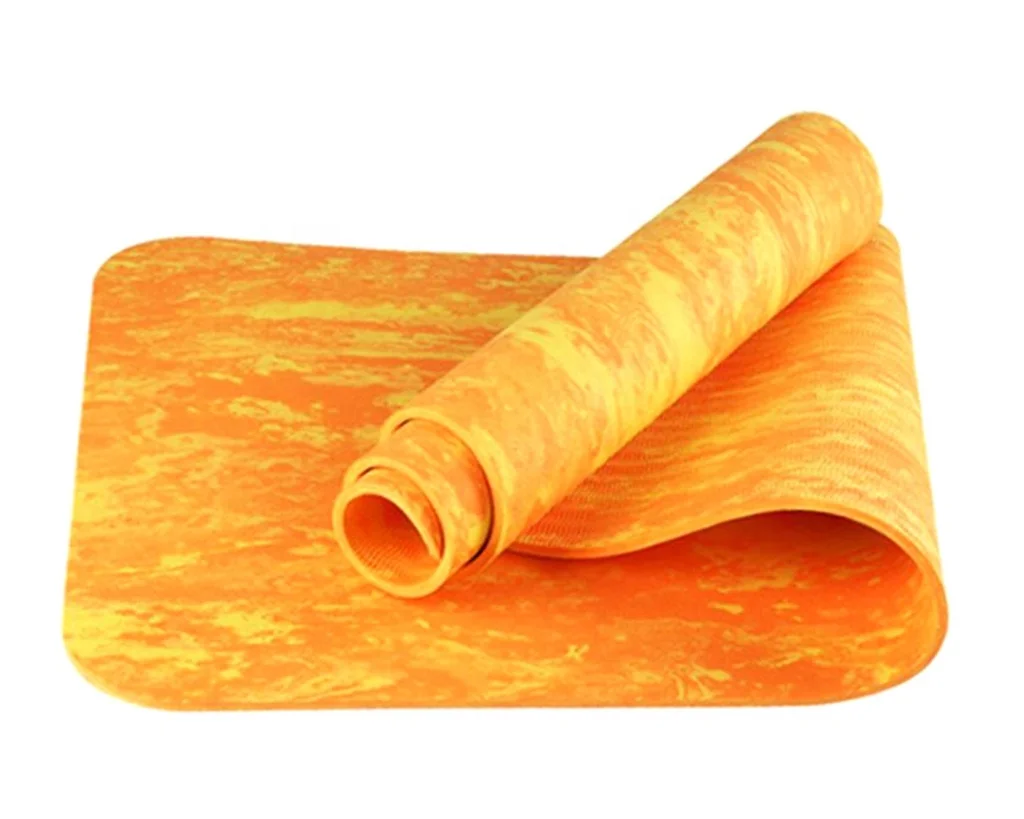 Velvet Yoga Mat Pad Non-slip Double-sided Dry and Wet Using Synthetic Rubber TPE Printed Suede 6mm