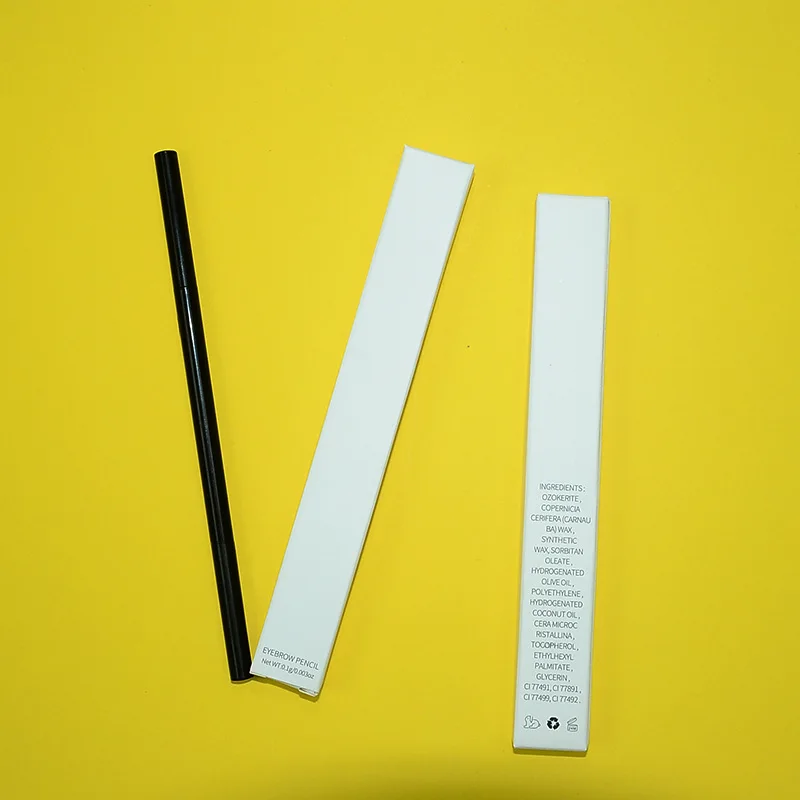 Custom Logo Slim Waterproof Double Head Eyebrow Pencils Private Label Matte Black Eyebrow Pencil with Spoolie