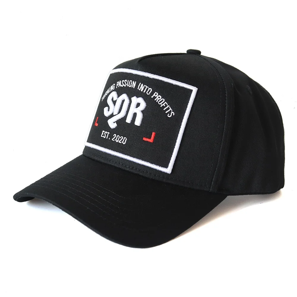 Manufacturer Wholesale Custom Baseball Cap 5 Panel Adult Size With Logo Structured Black Baseball Hat Sports Hat