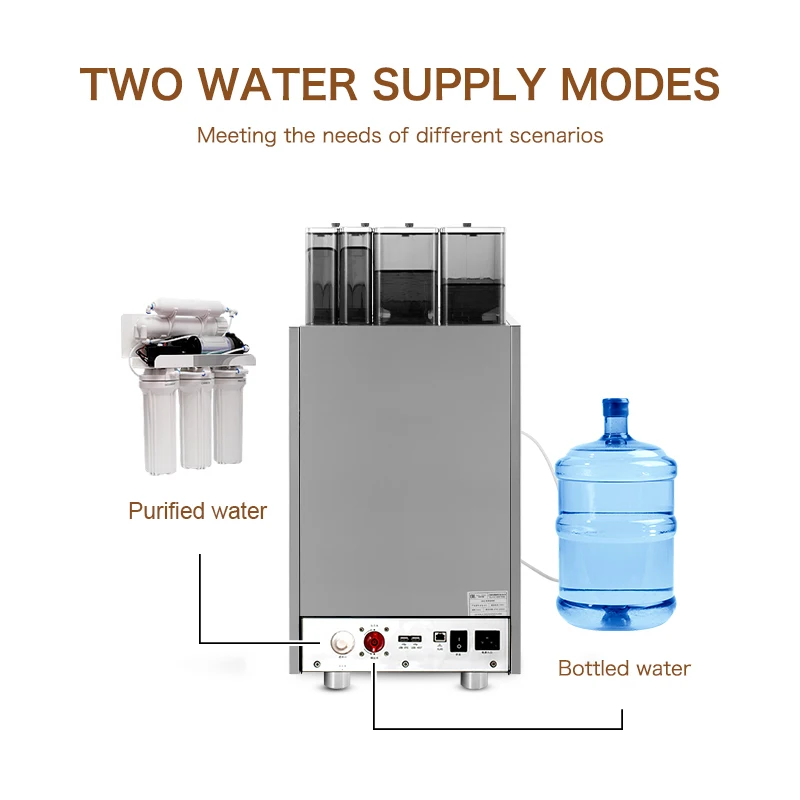 Office Hotel One Touch Milk Foam Rod Commercial Coffee Machine with Milk Cooler for USA CA Market