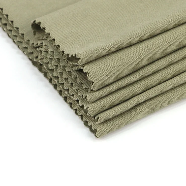 Imitation hemp single jersey dyed plain knitting 100% cotton fabric for T-shirt