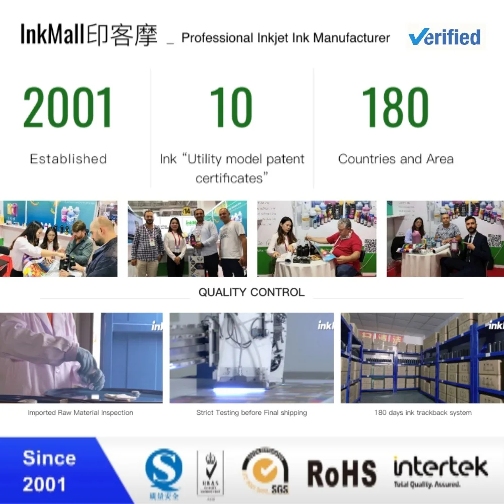 InkMall top-selling high quality uv led curable ink for i3200 printheads for glass printing