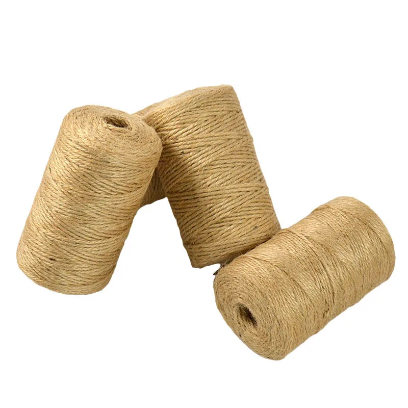Jute Rope Twine 2mm Hemp Rope Christmas Decoration DIY Rope Factory Price Gardening Natural 100meters Wire 100 Meters Avalilable