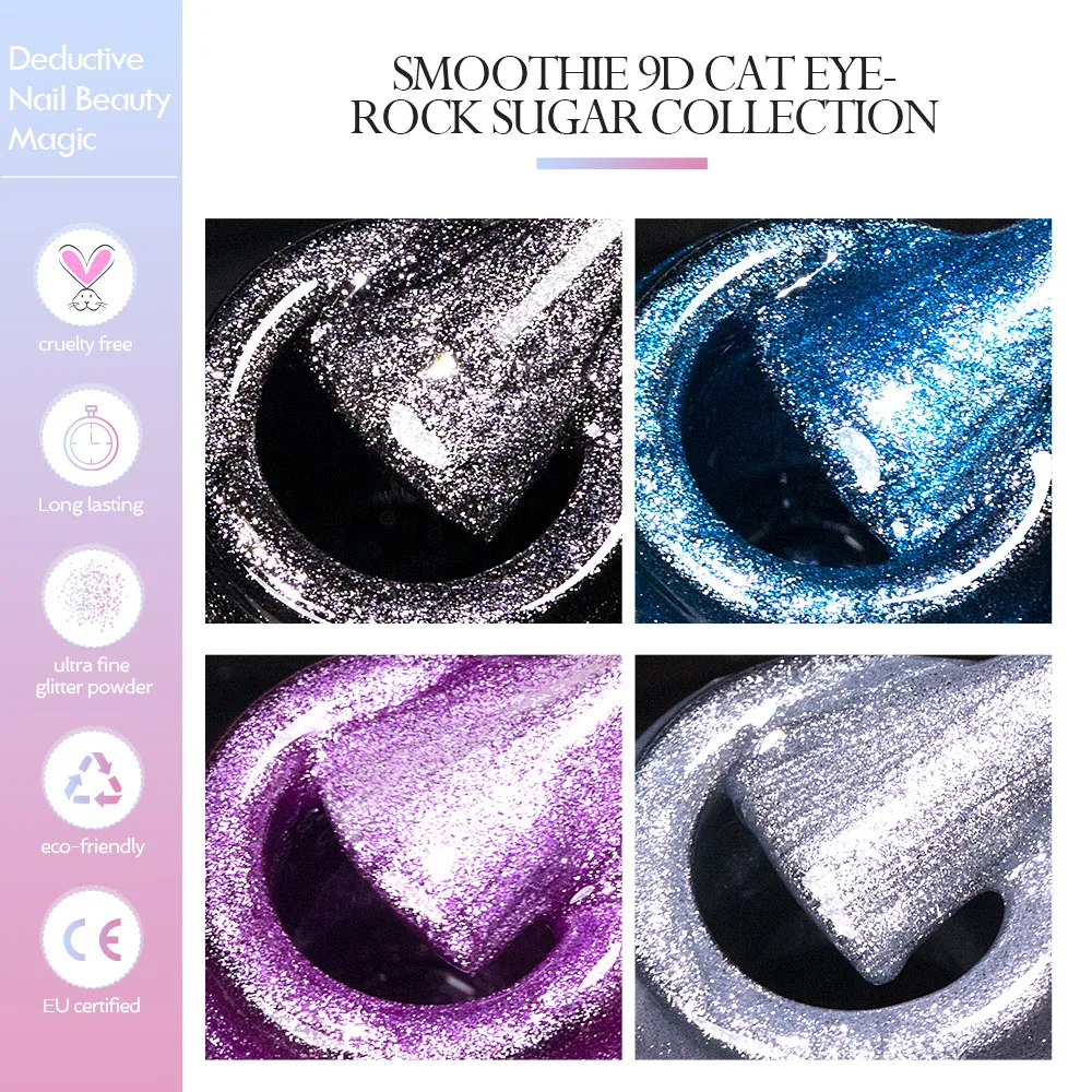 Private Label BOZLIN New Arrival 24 Colors Series Smoothie 9D Translucent Cateye Magnetic Nail Gel Cat Eye Nail Polish