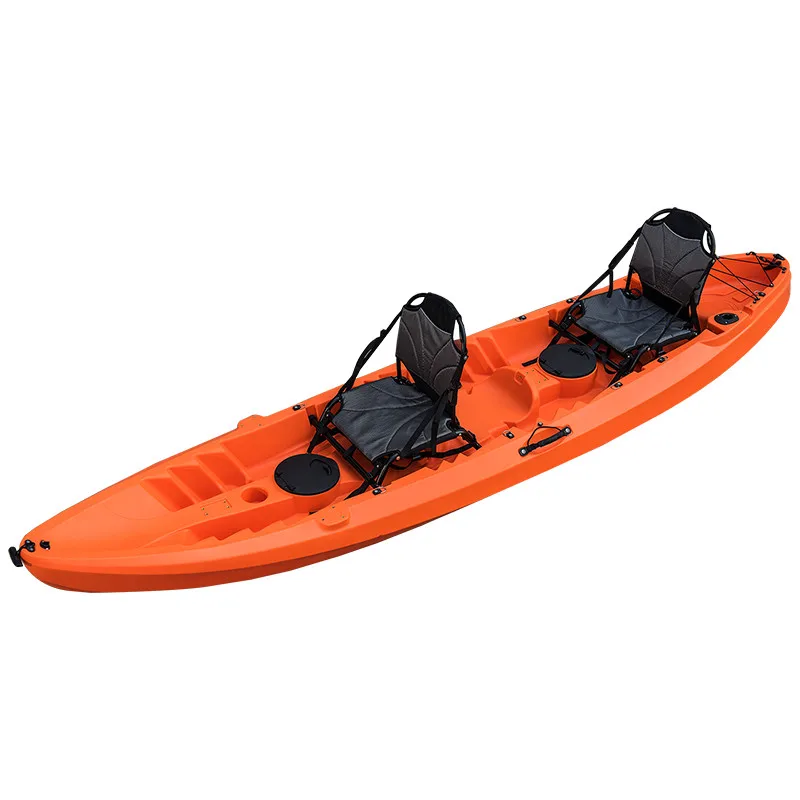 Double 2 person plastic fishing canoe wholesale kayak rowing boat