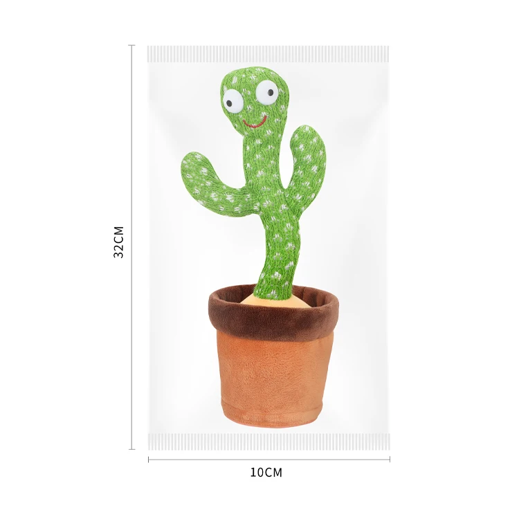 Factory Hot Selling Electric Singing Dancing talking Cactus Toys Recording Plush Toy Singing Dancing Cactus