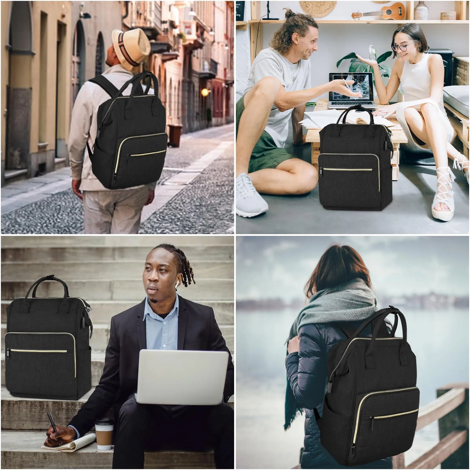 Custom USB Charging Travel Backpack College Backpacks Carry on Computer Bag Fit 15.6 Inch Laptop For Women