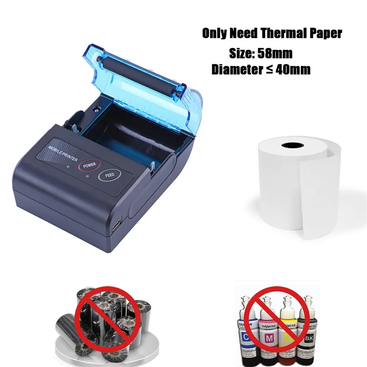 Sell Well New Type YAEN OEM ODM Smart Receipt Phone Printer Blue tooth Printer Android 58MM Wholesale Printer