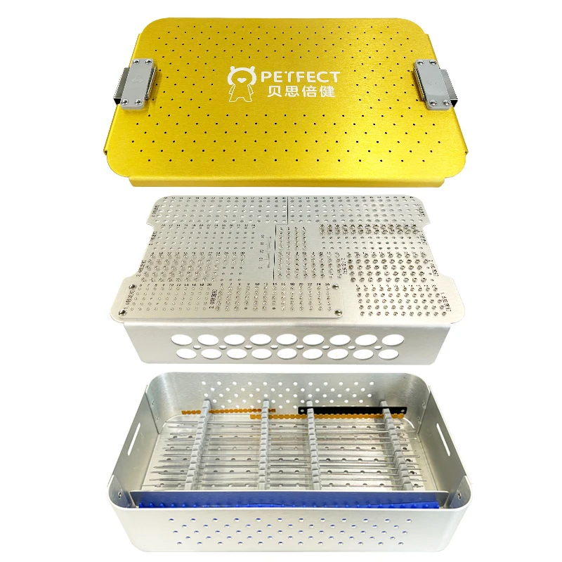 Veterinary  Titanium alloy plate set 32 pcs lightweight for joint surgeries small animals