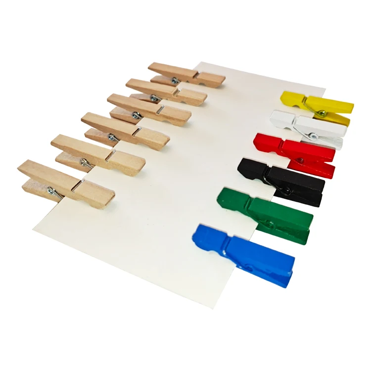 Colored Clothespins Wooden Heavy Duty Clothes Pins with Strength Spring Wood Clips for Crafts Pictures Classroom Photos